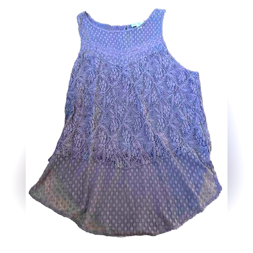 Vintage American Eagle Y2K  Babydoll Top Women’s L Sheer Lace Coquette Romantic